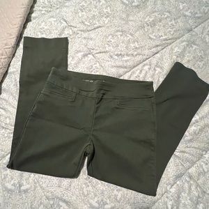 Olive green pull on jeans
